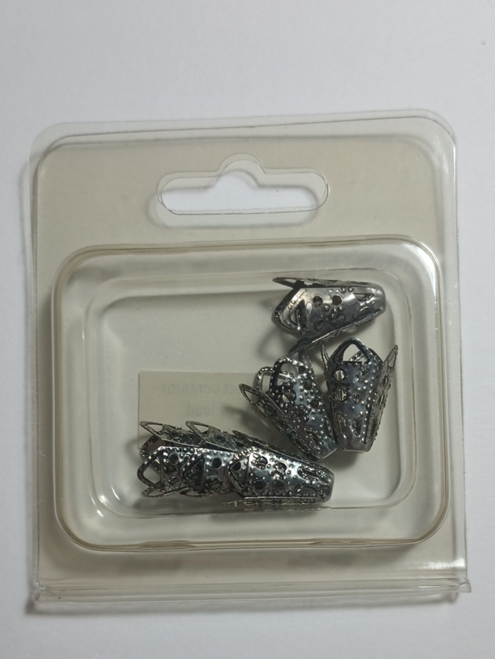 3/$15 Cone Terminators 16mm Lacy Mesh Antique Silver Finish Pack Of 6 4608MB